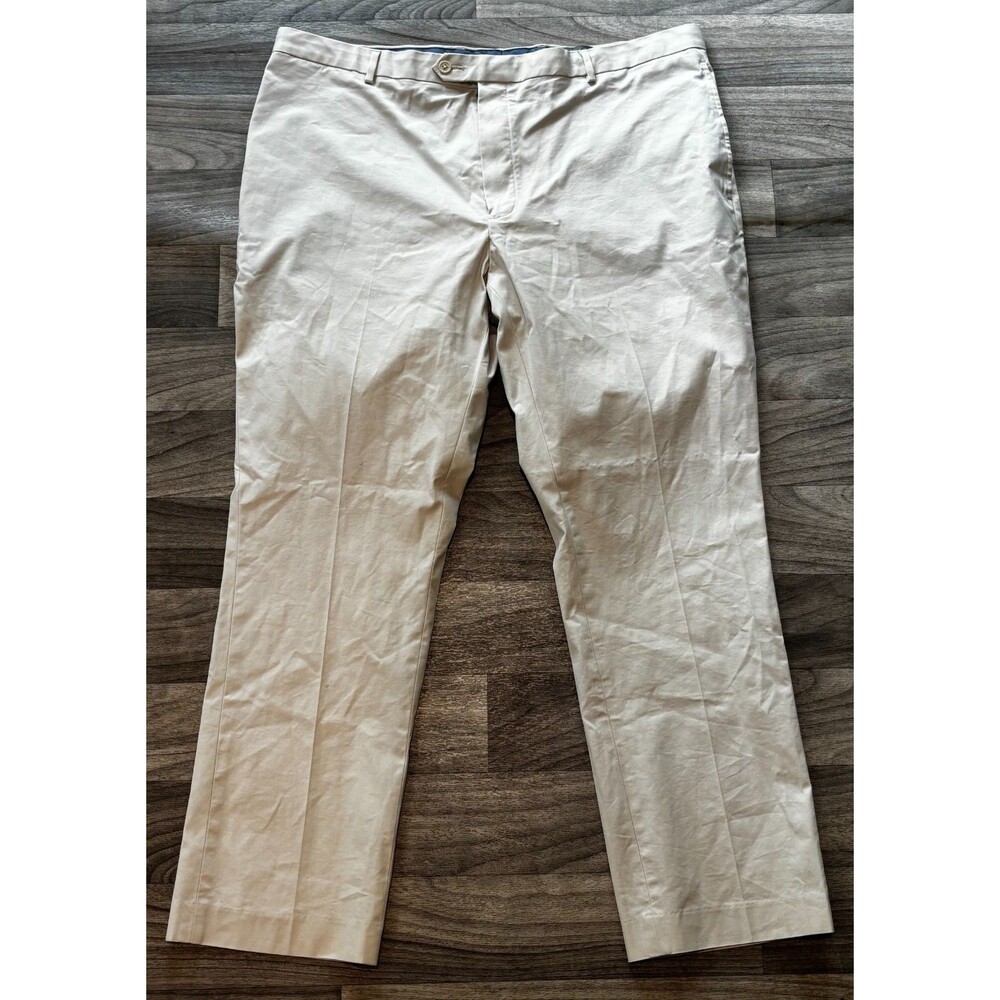 Daniel Cremieux Signature Collection Mens Dress Pants 42x32 Khaki Cotton Blend